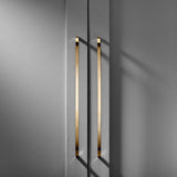 Curved Brass Cupboard Bar Handle - Satin Brass - Hole Centre 448mm - SE Home