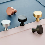 Round Brass Cupboard Door Knob Handle - Silver - SE Home