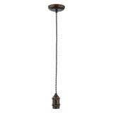 Inlight - Vintage Style Braided Black Cable Ceiling Pendant - Antique Bronze - SE Home
