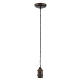Inlight - Vintage Style Braided Black Cable Ceiling Pendant - Antique Bronze