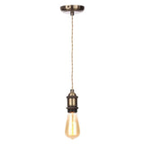 Inlight - Vintage Style Braided Champagne Cable Ceiling Pendant - Antique Brass