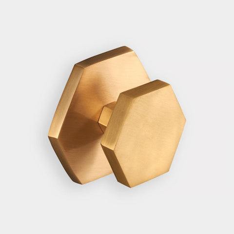 Handles Outdoor Hexagon Brass Door  Knob Handle