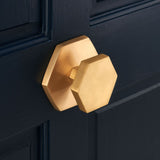 Outdoor Hexagon Brass Door Knob Handle - SE Home