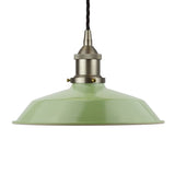 Mint Green Small Trinity Metal Painted Pendant Light - Brushed Chrome Lamp Holder & Ceiling Rose - SE Home