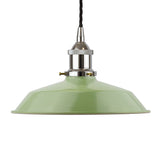 Mint Green Small Trinity Metal Painted Pendant Light - Nickel Lamp Holder & Ceiling Rose - SE Home