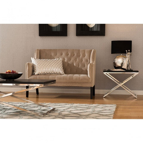 Regents Park Camel Velvet 2 Seat Sofa