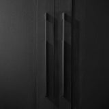 Slimline Square Brass Cupboard Bar Handle - Black - Hole Centre 640mm - SE Home