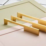 Handles Slimline Square Brass Cupboard Bar Handle - Satin Brass - Hole Centre 640mm