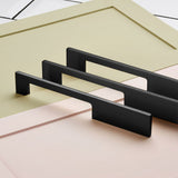 Handles Slimline Square Brass Cupboard Bar Handle - Black - Hole Centre 160mm