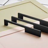 Handles Slimline Square Brass Cupboard Bar Handle - Black - Hole Centre 320mm