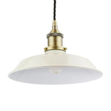 Clay White Small Trinity Metal Painted Pendant Light - Antique Brass Lamp Holder & Ceiling Rose - SE Home