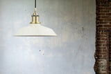 Clay White Small Trinity Metal Painted Pendant Light - Antique Brass Lamp Holder & Ceiling Rose - SE Home