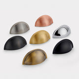 Cup Brass Cupboard Door Pull Handle - Gunmetal Grey - SE Home