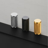 Door Knobs Knurled Cylinder Brass Cupboard Door Pull Handle - Gunmetal Grey