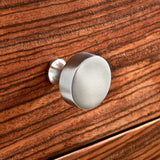 Round Brass Cupboard Door Knob Handle - Silver - SE Home