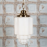 Glasshouse Polished Brass Art Deco Pendant Light - SE Home