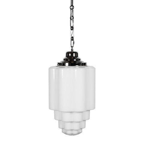 Glasshouse Nickel Art Deco Hallway Pendant Light - SE Home