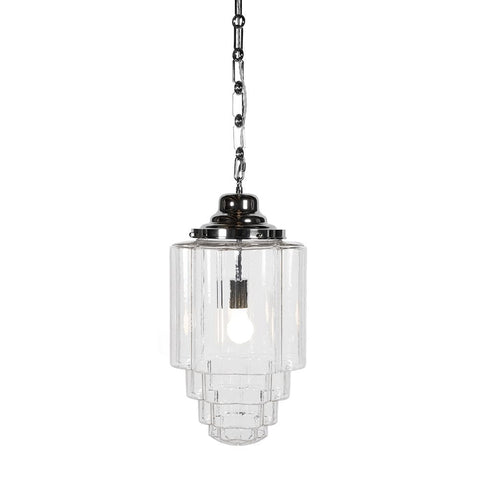 Glasshouse Nickel Clear Hallway Pendant Light - SE Home