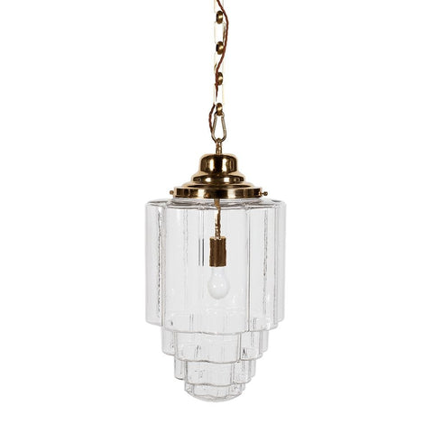 Glasshouse Brass Clear Glass Hallway Pendant Light - SE Home