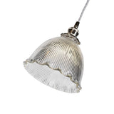 D'Arblay Nickel Scalloped Prismatic Glass Dome French Style Stairwell Pendant Light - SE Home