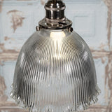 D'Arblay Nickel Scalloped Prismatic Glass Dome French Style Stairwell Pendant Light - SE Home