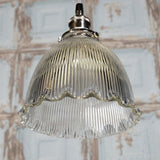 D'Arblay Nickel Scalloped Prismatic Glass Dome French Style Stairwell Pendant Light - SE Home