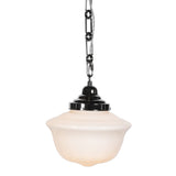Frith Nickel Opaque Schoolhouse Stairwell Pendant Light - SE Home