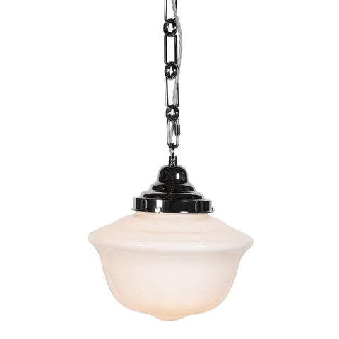 Pendant Lights Frith Nickel Opaque Schoolhouse Stairwell Pendant Light