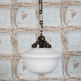 Frith Nickel Opaque Schoolhouse Stairwell Pendant Light - SE Home