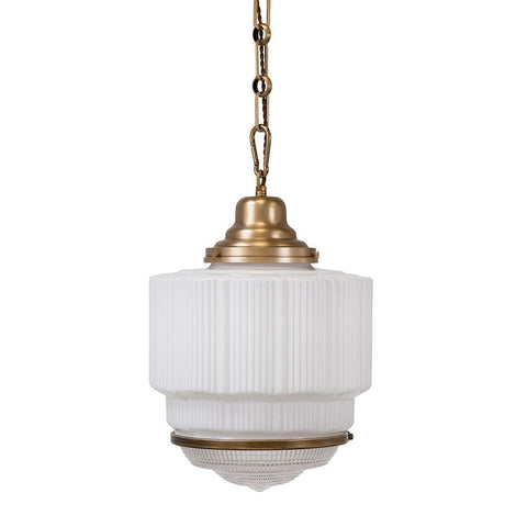 The Dean Art Deco Aged Lacquered Brass Kitchen Island Pendant Light - SE Home