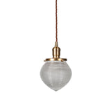 The Hollen Acorn Lacquered Antique Brass Prismatic Glass Style Pendant Light - SE Home