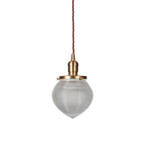 Pendant Lights The Hollen Acorn Lacquered Antique Brass Prismatic Glass Style Pendant Light