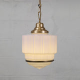 The Dean Art Deco Polished Brass Kitchen Island Pendant Light - SE Home
