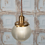 The Hollen Acorn Lacquered Antique Brass Prismatic Glass Style Pendant Light - SE Home