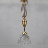 D'Arblay Brass French Rise and Fall Large Scalloped Dome Dining Room Pendant Light - SE Home