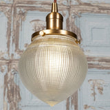 The Hollen Acorn Lacquered Antique Brass Prismatic Glass Style Pendant Light - SE Home