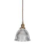 Pendant Lights D'Arblay Lacquered Antique Brass French Style Scalloped Prismatic Glass Dome Pendant Light
