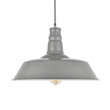 Hand Painted Iron Pendant Lights French Grey Industrial Breakfast Bar Pendant Light - Argyll