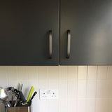 Curved Brass Cupboard Bar Handle - Gunmetal Grey - Hole Centre 128mm - Curve - SE Home
