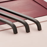 Handles Curved Brass Cupboard Bar Handle - Gunmetal Grey - Hole Centre 448mm - Curve