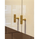 Handles T Bar Knurled Brass Cupboard Door Handle - Satin Brass