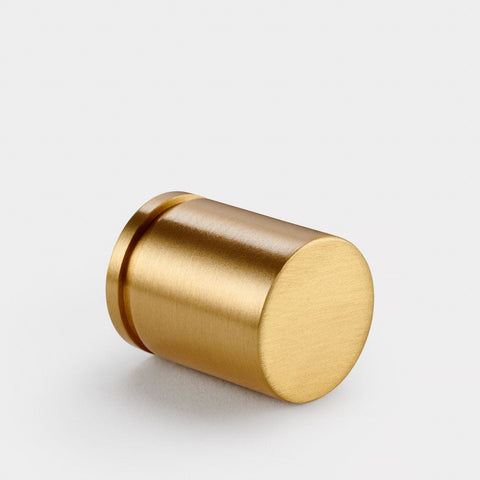 Curved Cylinder Brass Cupboard Door Pull Handle - Satin Brass - SE Home