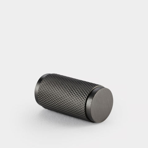 Knurled Cylinder Brass Cupboard Door Pull Handle - Gunmetal Grey - SE Home
