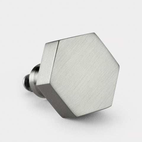 Door Knobs Hexagon Brass Cupboard Door Knob Handle - Silver