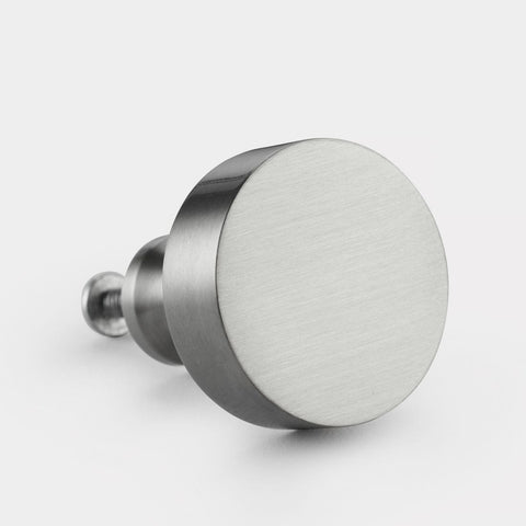 Round Brass Cupboard Door Knob Handle - Silver - SE Home