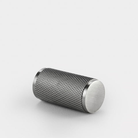 Knurled Cylinder Brass Cupboard Door Pull Handle - Silver - SE Home