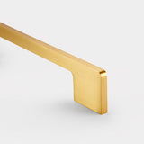 Handles Slimline Square Brass Cupboard Bar Handle - Satin Brass - Hole Centre 160mm