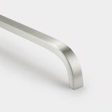 Curved Brass Cupboard Bar Handle - Silver - Hole Centre 448mm - Curve - SE Home
