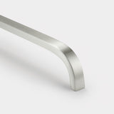 Handles Curved Brass Cupboard Bar Handle - Silver - Hole Centre 128mm - Curve