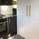 Knurled Brass Cupboard Bar Handle - Satin Brass - Hole Centre 320mm - SE Home